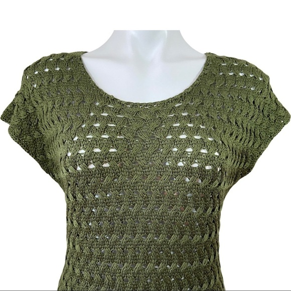 COLDWATER CREEK DARK GREEN KNITED TOP MEDIUM 10-12 - Picture 2 of 6